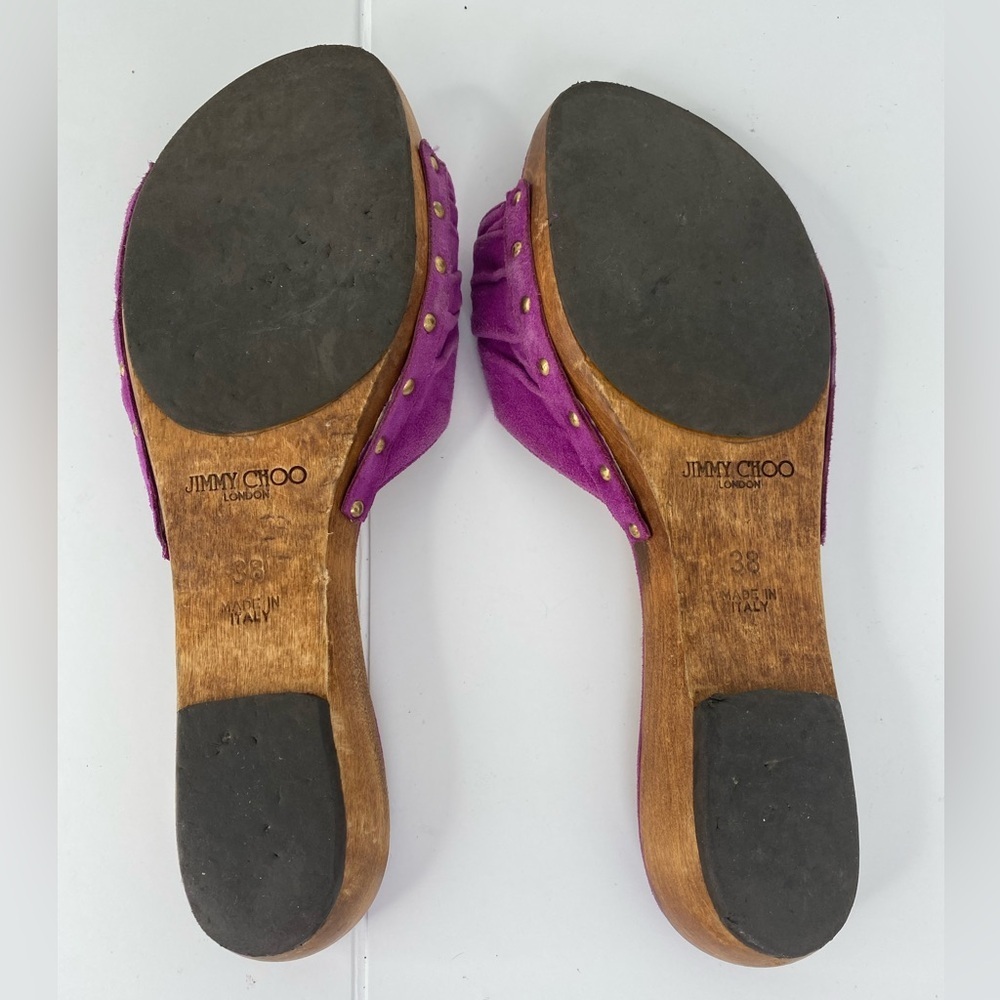Jimmy Choo Ness Violet Suede Purple Knot Sandals - Picture 5 of 6